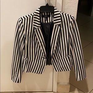 Black and white striped blazer